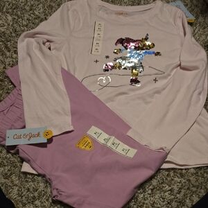 Cat & Jack Light Pink Sequin Skater Outfit